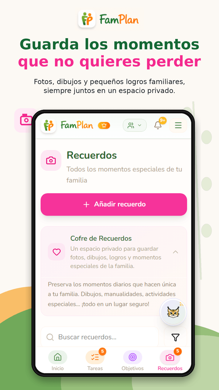 Recuerdos familiares privados en FamPlan