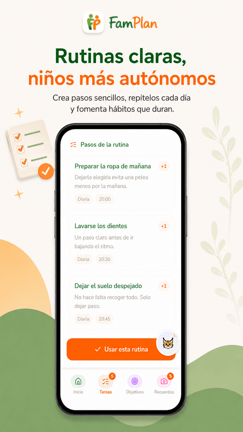 Rutinas claras para niños más autónomos